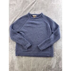 Mountain Lake Womens‎ Chunky Knit Crewneck Sweater Size Medium Blue Cozy Vintage